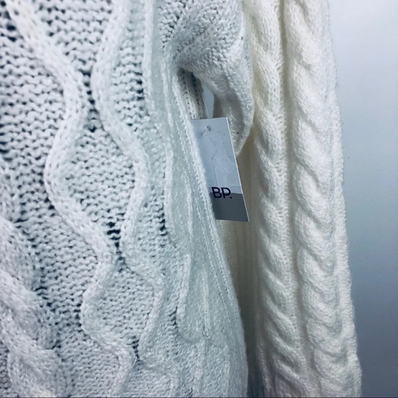 NWT BP Nordstrom XS Oversized V Neck Cable Tunic Sweater Tunic Pullover Cream - Picture 4 of 7